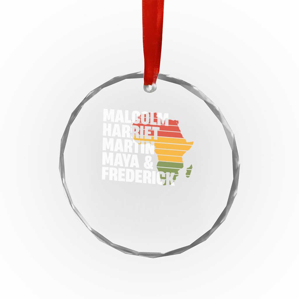 Black History Leaders Crystal Glass Ornament Malcolm Harriet Martin Maya Frederick Africa Map TS11 Print Your Wear