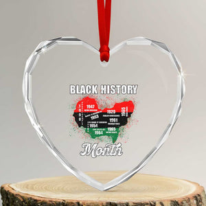 Black History Leaders Heart Crystal Glass Ornament African American Milestones Map Civil Right TS10 Transparent Glass 3'' Heart Print Your Wear