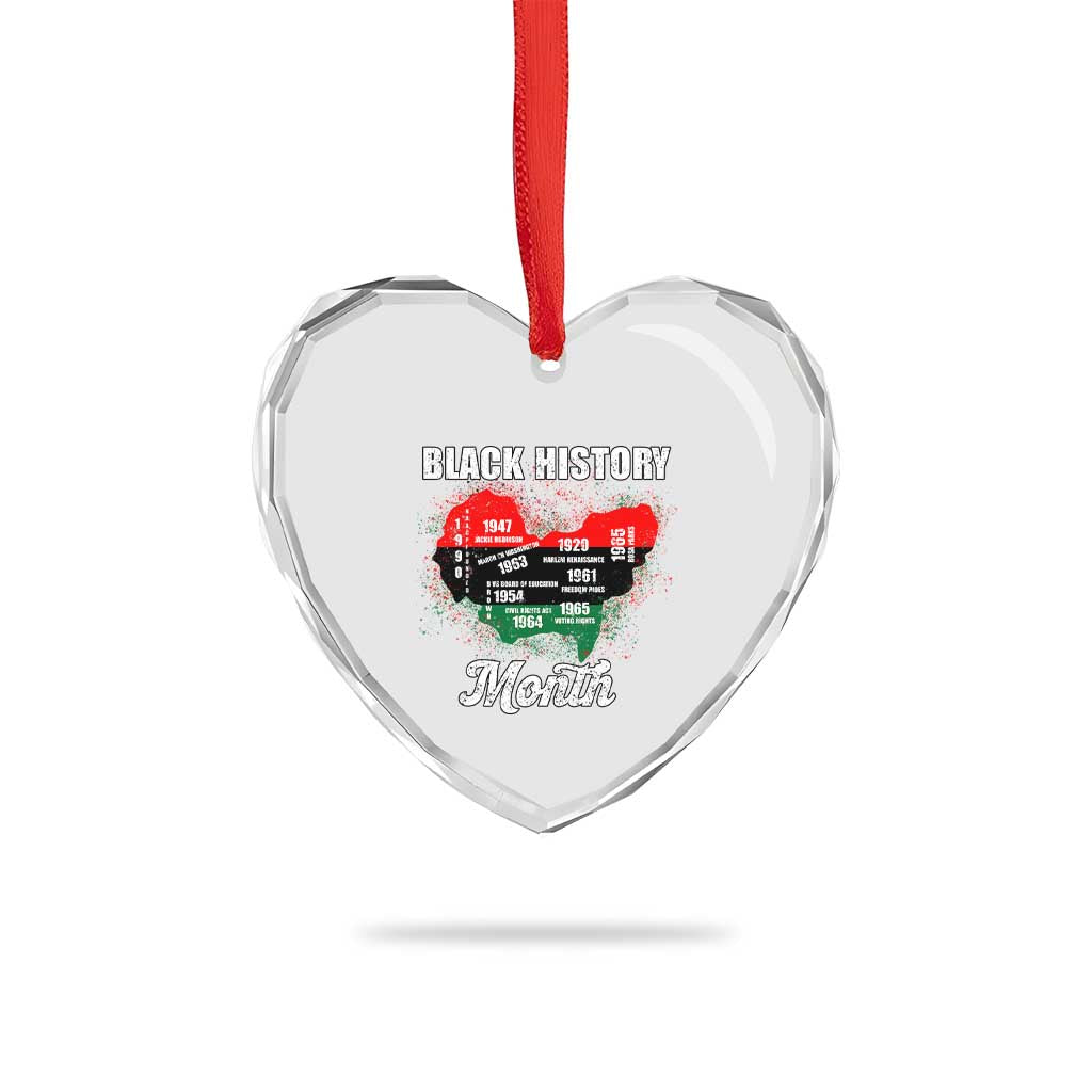 Black History Leaders Heart Crystal Glass Ornament African American Milestones Map Civil Right TS10 Print Your Wear