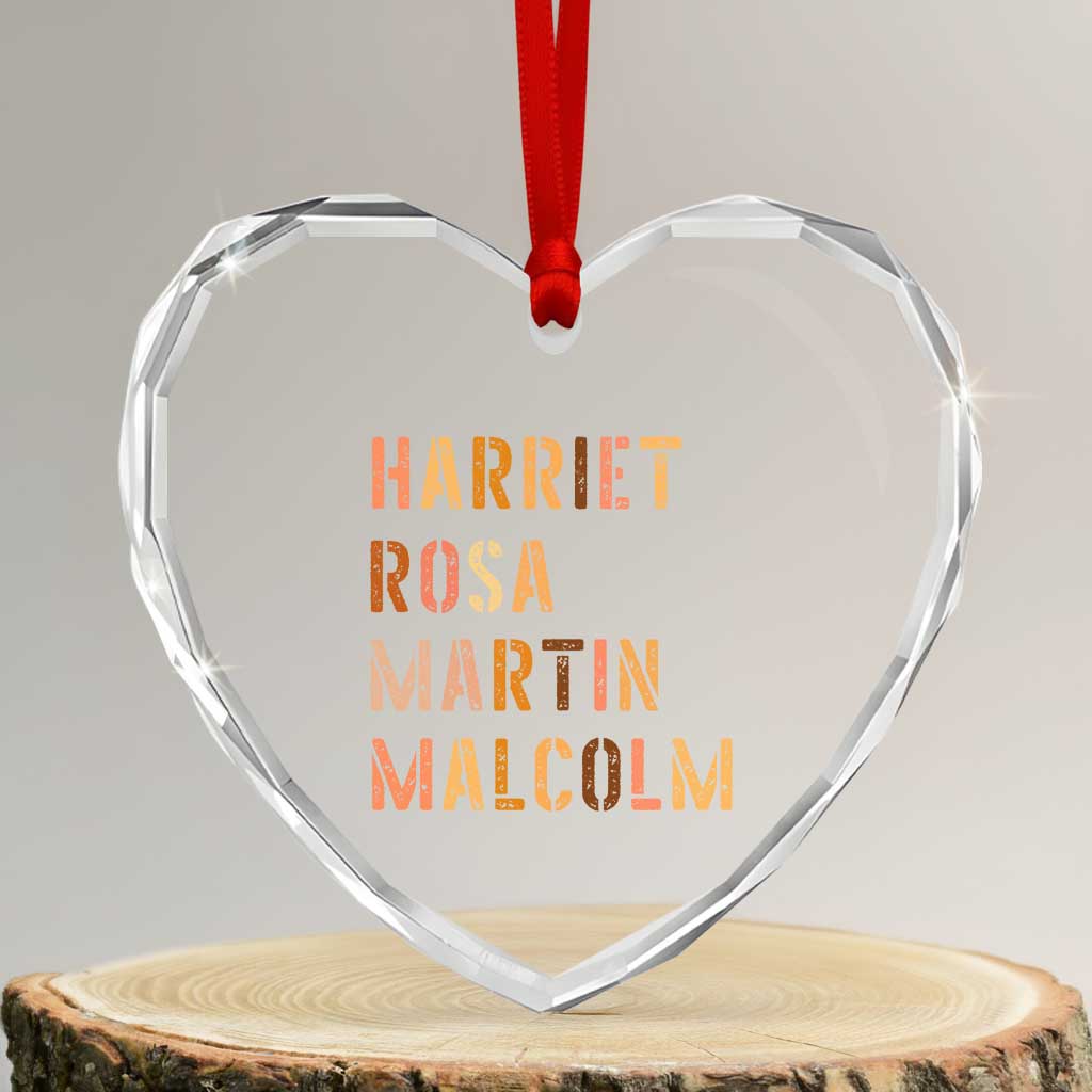 Black History Leaders Heart Crystal Glass Ornament Harriet Rosa Martin Malcolm TS14 Transparent Glass 3'' Heart Print Your Wear