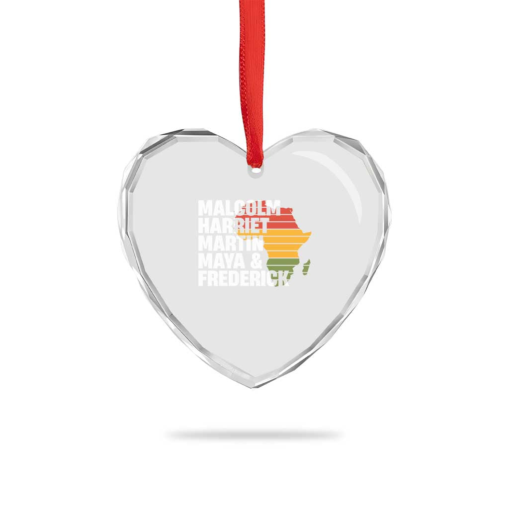 Black History Leaders Heart Crystal Glass Ornament Malcolm Harriet Martin Maya Frederick Africa Map TS11 Print Your Wear