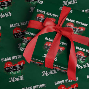 Black History Leaders Wrapping Paper Roll African American Milestones Map Civil Right TS10 Green Print Your Wear