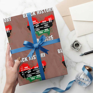 Black History Leaders Wrapping Paper Roll African American Milestones Map Civil Right TS10 Mocha Print Your Wear