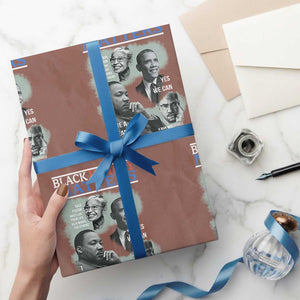 Black History Matters Wrapping Paper Roll MLK Malcolm X Obama Rosa Parks Inspirational Tribute TS02 Mocha Print Your Wear