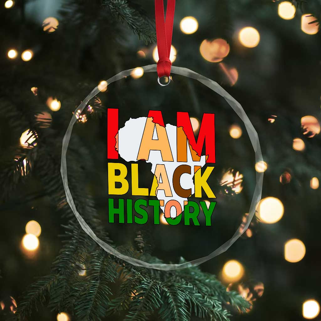 Black History Month African American Crystal Glass Ornament I Am Black History TS14 Print Your Wear