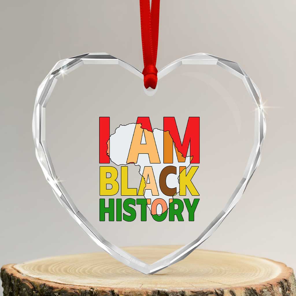 Black History Month African American Heart Crystal Glass Ornament I Am Black History TS14 Transparent Glass 3'' Heart Print Your Wear