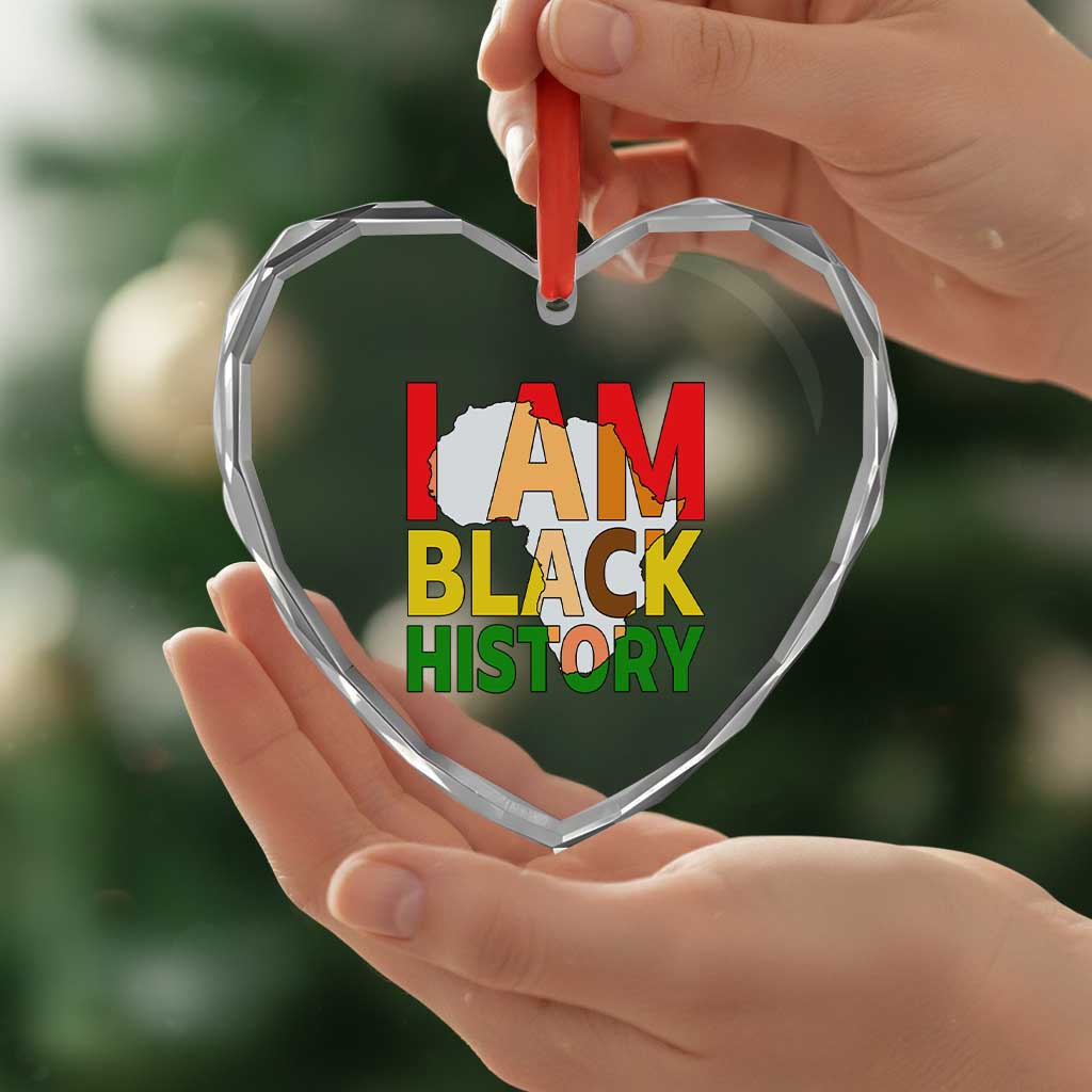Black History Month African American Heart Crystal Glass Ornament I Am Black History TS14 Print Your Wear