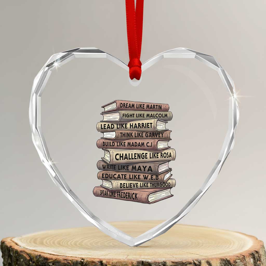 Black History Month African American Leaders Teacher Book Lover Heart Crystal Glass Ornament TS11 Transparent Glass 3'' Heart Print Your Wear