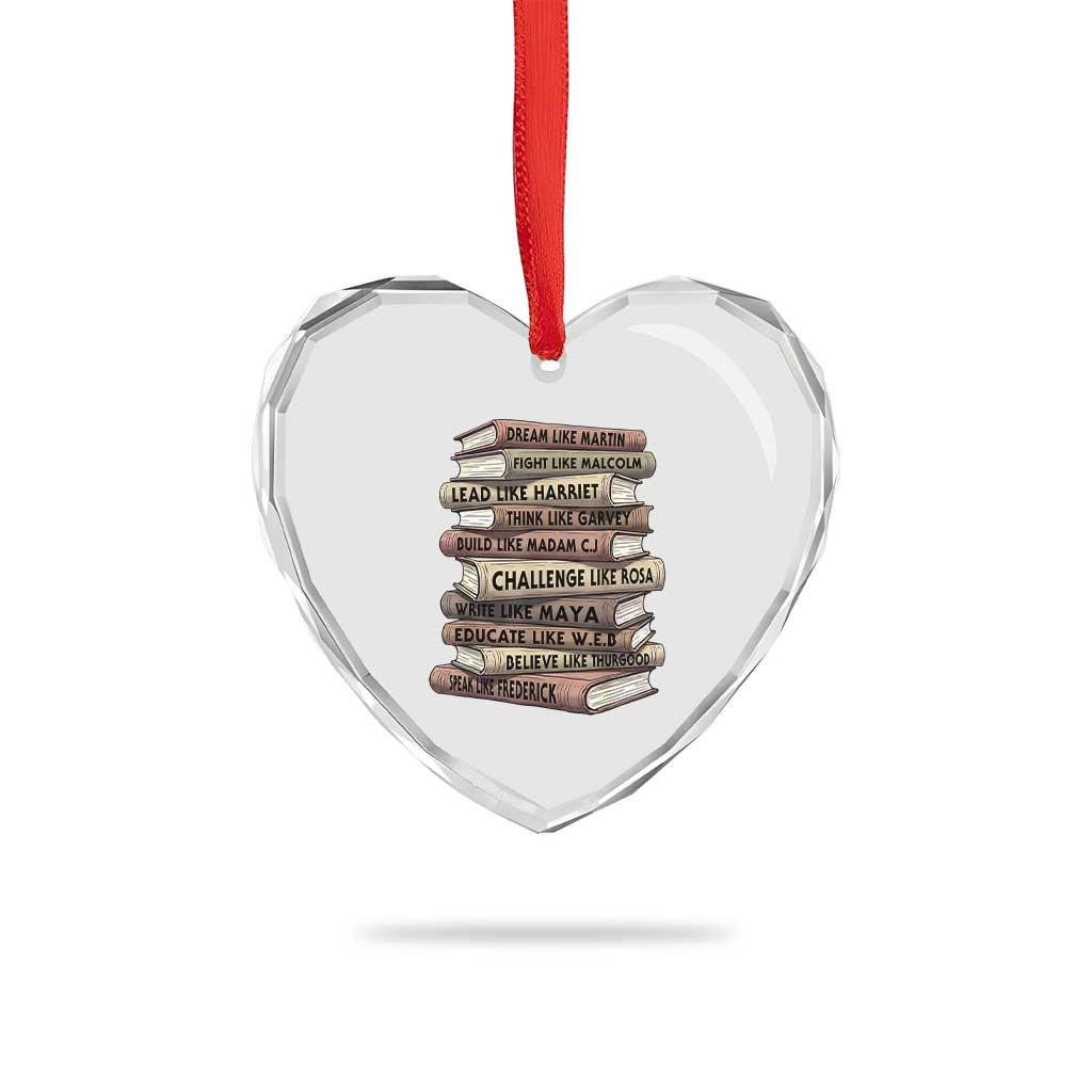 Black History Month African American Leaders Teacher Book Lover Heart Crystal Glass Ornament TS11 Print Your Wear