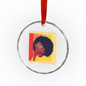 Black History Month Afro Woman Crystal Glass Ornament Educated Melanated Elevated African American Empowerment TS02 Print Your Wear