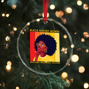 Black History Month Afro Woman Crystal Glass Ornament Educated Melanated Elevated African American Empowerment TS02 Print Your Wear