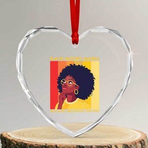 Black History Month Afro Woman Heart Crystal Glass Ornament Educated Melanated Elevated African American Empowerment TS02 Transparent Glass 3'' Heart Print Your Wear