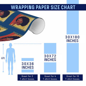 Black History Month Afro Woman Wrapping Paper Roll Educated Melanated Elevated African American Empowerment TS02 Print Your Wear