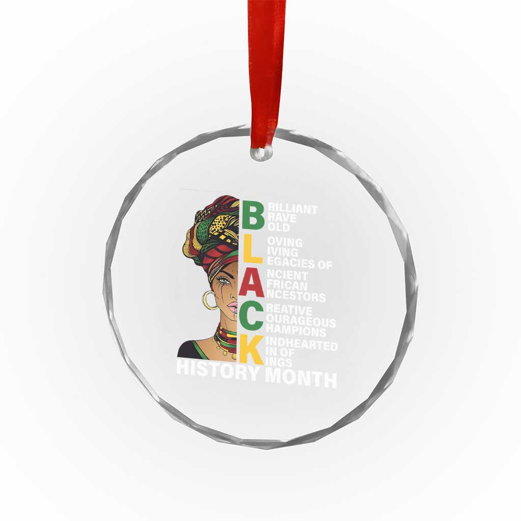 Black History Month Brilliant Brave Bold Crystal Glass Ornament African American Pride TS11 Print Your Wear