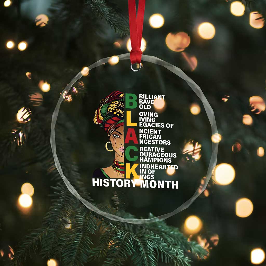 Black History Month Brilliant Brave Bold Crystal Glass Ornament African American Pride TS11 Print Your Wear