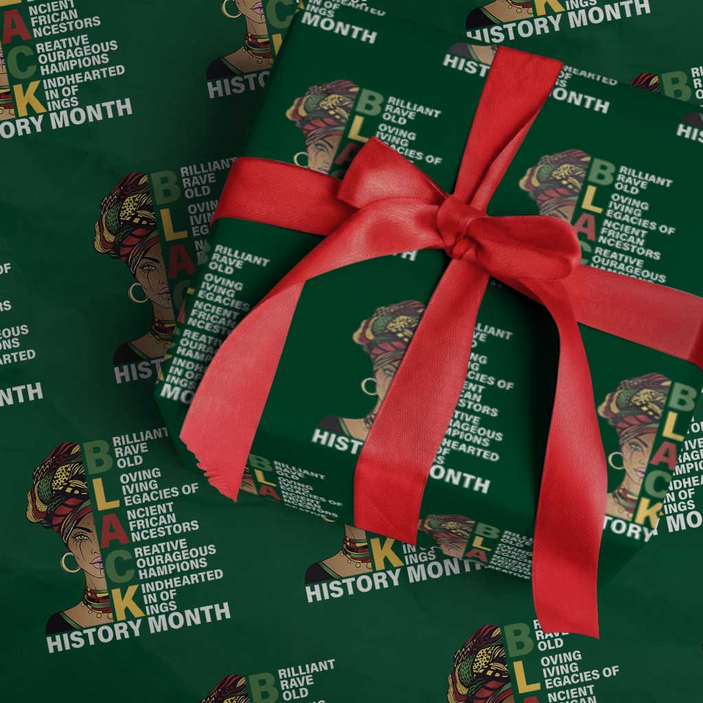 Black History Month Brilliant Brave Bold Wrapping Paper Roll African American Pride TS11 Green Print Your Wear