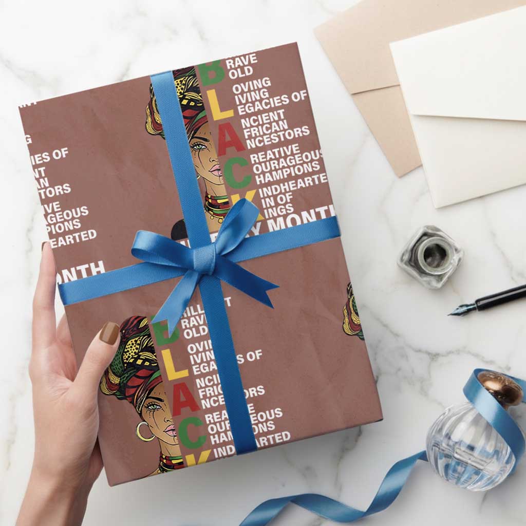 Black History Month Brilliant Brave Bold Wrapping Paper Roll African American Pride TS11 Mocha Print Your Wear