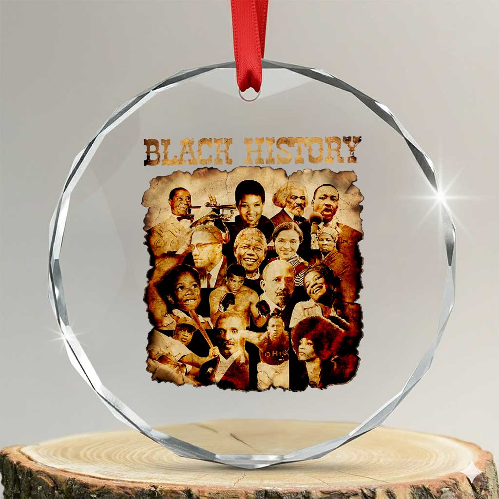 Black History Month Crystal Glass Ornament African American Pride TS14 Transparent Glass 3'' Circle Print Your Wear