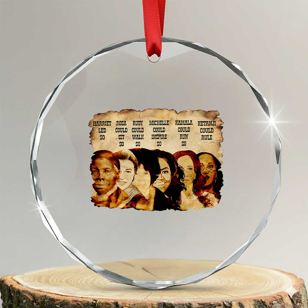 Black History Month Crystal Glass Ornament African American Women Pride TS14 Transparent Glass 3'' Circle Print Your Wear