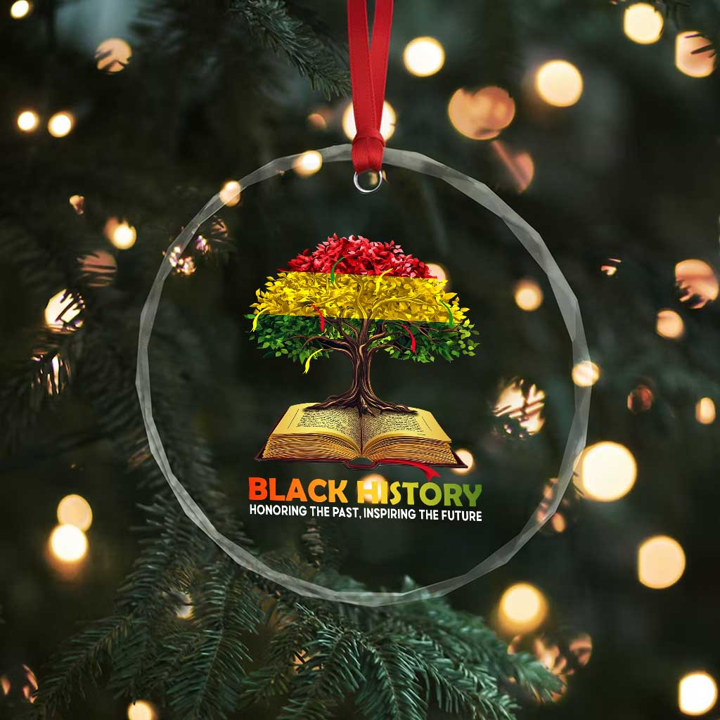 Black History Month Crystal Glass Ornament Honoring The Past Inspiring The Future African American Roots Pride TS02 Print Your Wear