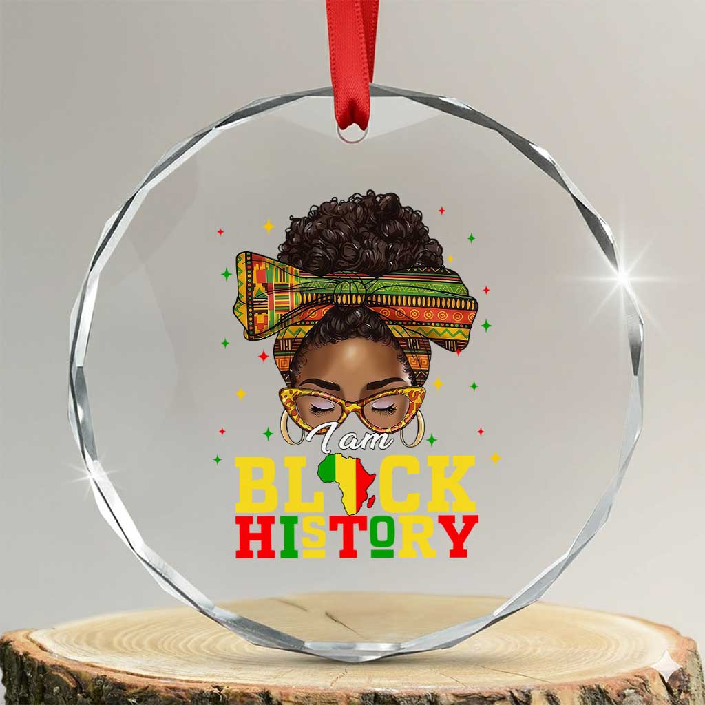 Black History Month Crystal Glass Ornament Messy Pun Afro African American TS14 Transparent Glass 3'' Circle Print Your Wear