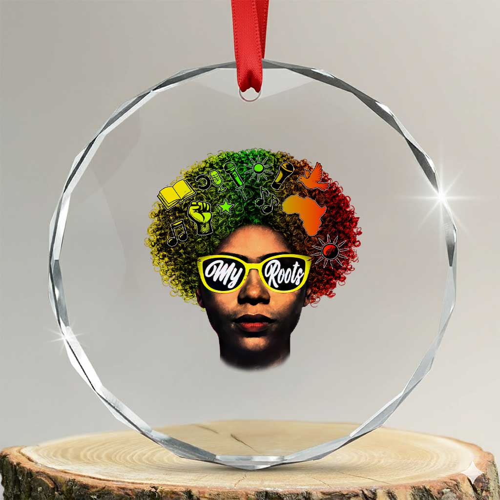 Black History Month Crystal Glass Ornament My Roots African American Pride Gift TS12 Transparent Glass 3'' Circle Print Your Wear