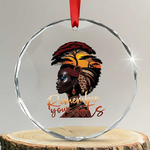 Black History Month Crystal Glass Ornament Remember Your Roots African Safari TS11 Transparent Glass 3'' Circle Print Your Wear