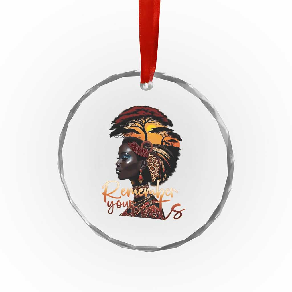 Black History Month Crystal Glass Ornament Remember Your Roots African Safari TS11 Print Your Wear