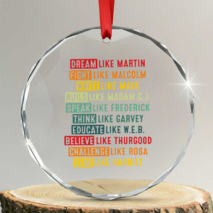 Black History Month Crystal Glass Ornament Retro Inspirational Leaders TS10 Transparent Glass 3'' Circle Print Your Wear