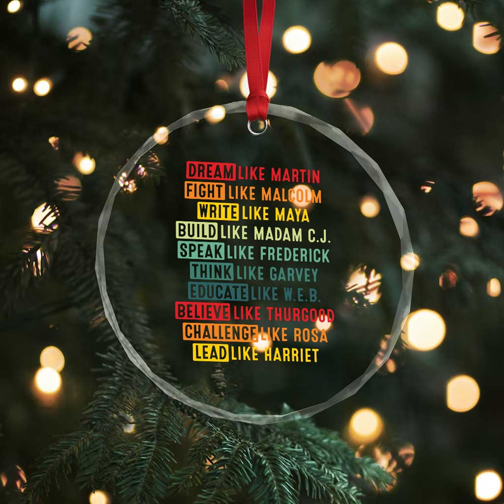 Black History Month Crystal Glass Ornament Retro Inspirational Leaders TS10 Print Your Wear