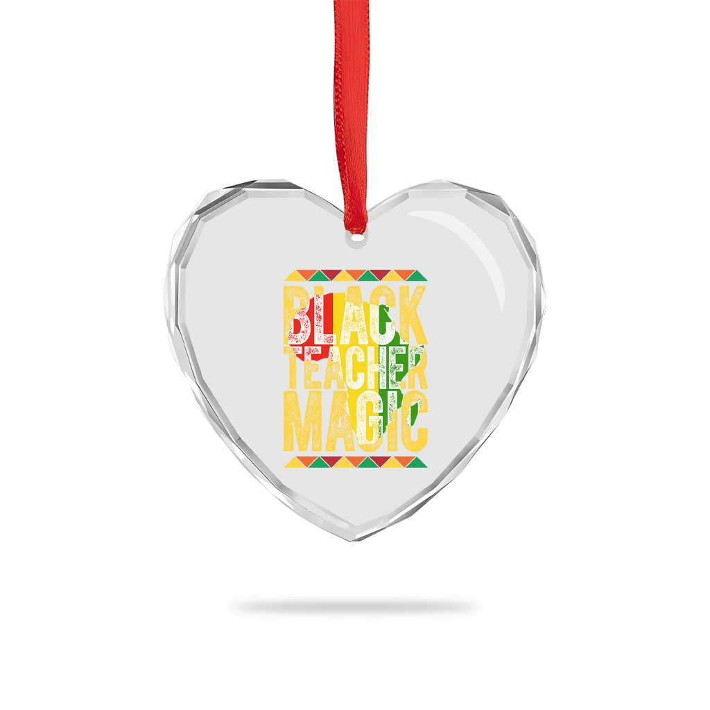 Black History Month Gift Heart Crystal Glass Ornament Black Teacher Magic TS12 Print Your Wear