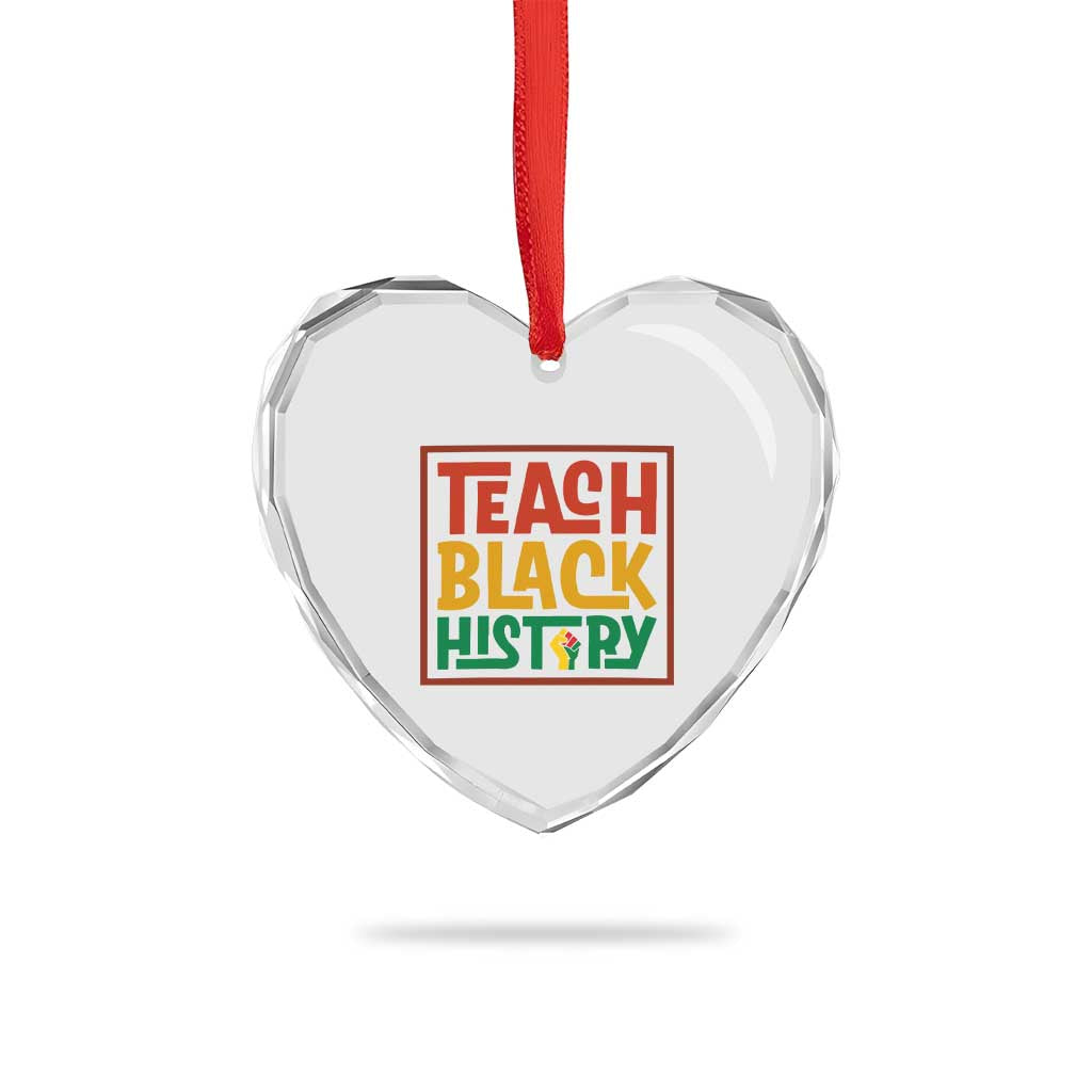 Black History Month Gift Heart Crystal Glass Ornament Teach Black History Empowerment TS12 Print Your Wear