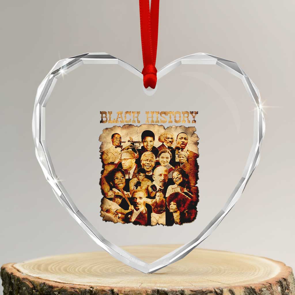 Black History Month Heart Crystal Glass Ornament African American Pride TS14 Transparent Glass 3'' Heart Print Your Wear