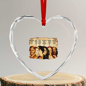 Black History Month Heart Crystal Glass Ornament African American Women Pride TS14 Transparent Glass 3'' Heart Print Your Wear