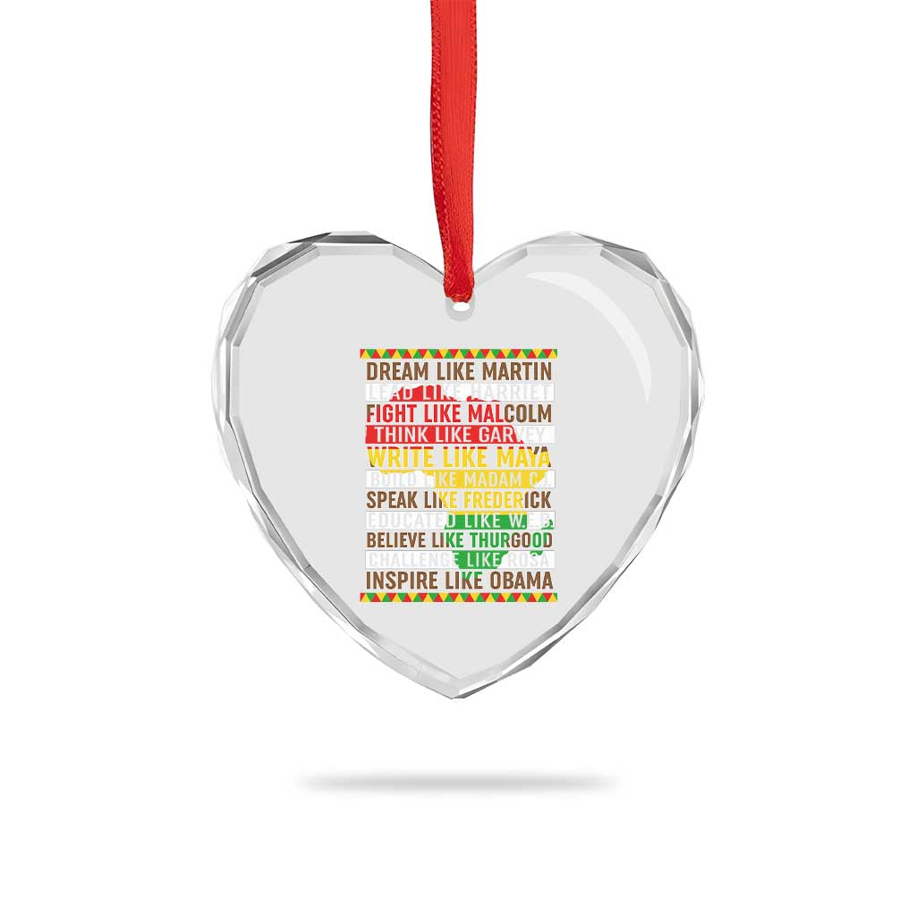 Black History Month Heart Crystal Glass Ornament Dream Like Martin Lead Like Harriet TS14 Print Your Wear