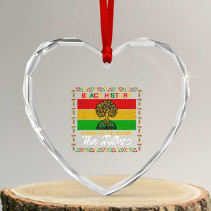 Black History Month Heart Crystal Glass Ornament Honoring The Past Inspiring The Future TS12 Transparent Glass 3'' Heart Print Your Wear