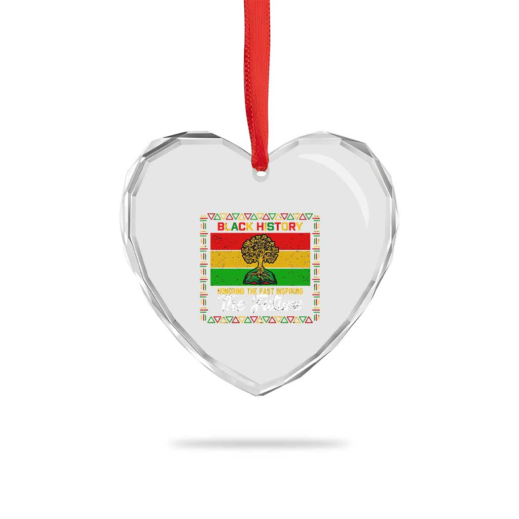 Black History Month Heart Crystal Glass Ornament Honoring The Past Inspiring The Future TS12 Print Your Wear