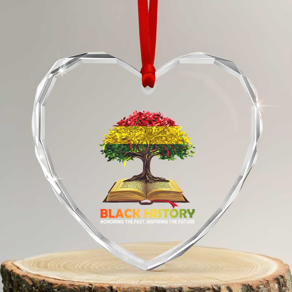 Black History Month Heart Crystal Glass Ornament Honoring The Past Inspiring The Future African American Roots Pride TS02 Transparent Glass 3'' Heart Print Your Wear