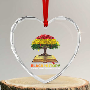 Black History Month Heart Crystal Glass Ornament Honoring The Past Inspiring The Future African American Roots Pride TS02 Transparent Glass 3'' Heart Print Your Wear