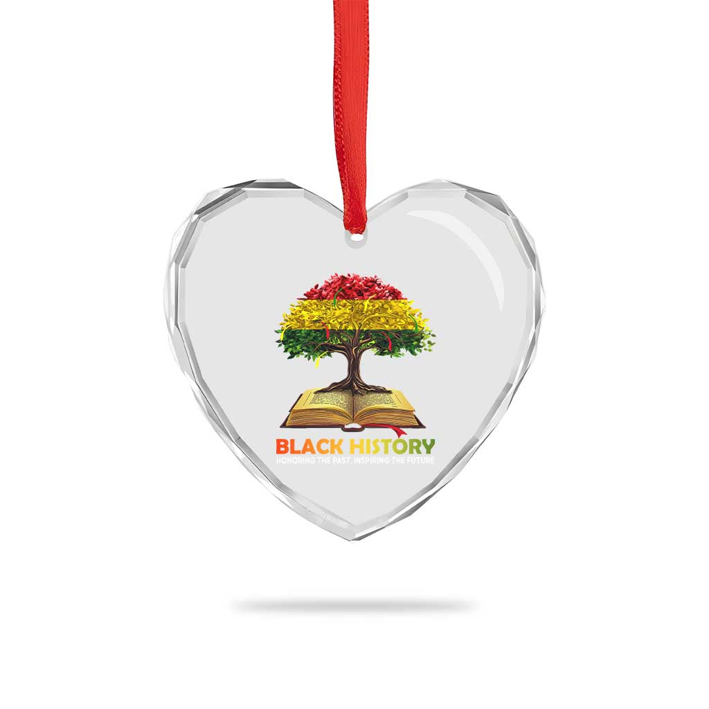 Black History Month Heart Crystal Glass Ornament Honoring The Past Inspiring The Future African American Roots Pride TS02 Print Your Wear