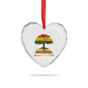 Black History Month Heart Crystal Glass Ornament Honoring The Past Inspiring The Future African American Roots Pride TS02 Print Your Wear