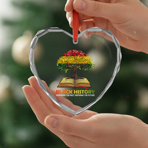 Black History Month Heart Crystal Glass Ornament Honoring The Past Inspiring The Future African American Roots Pride TS02 Print Your Wear
