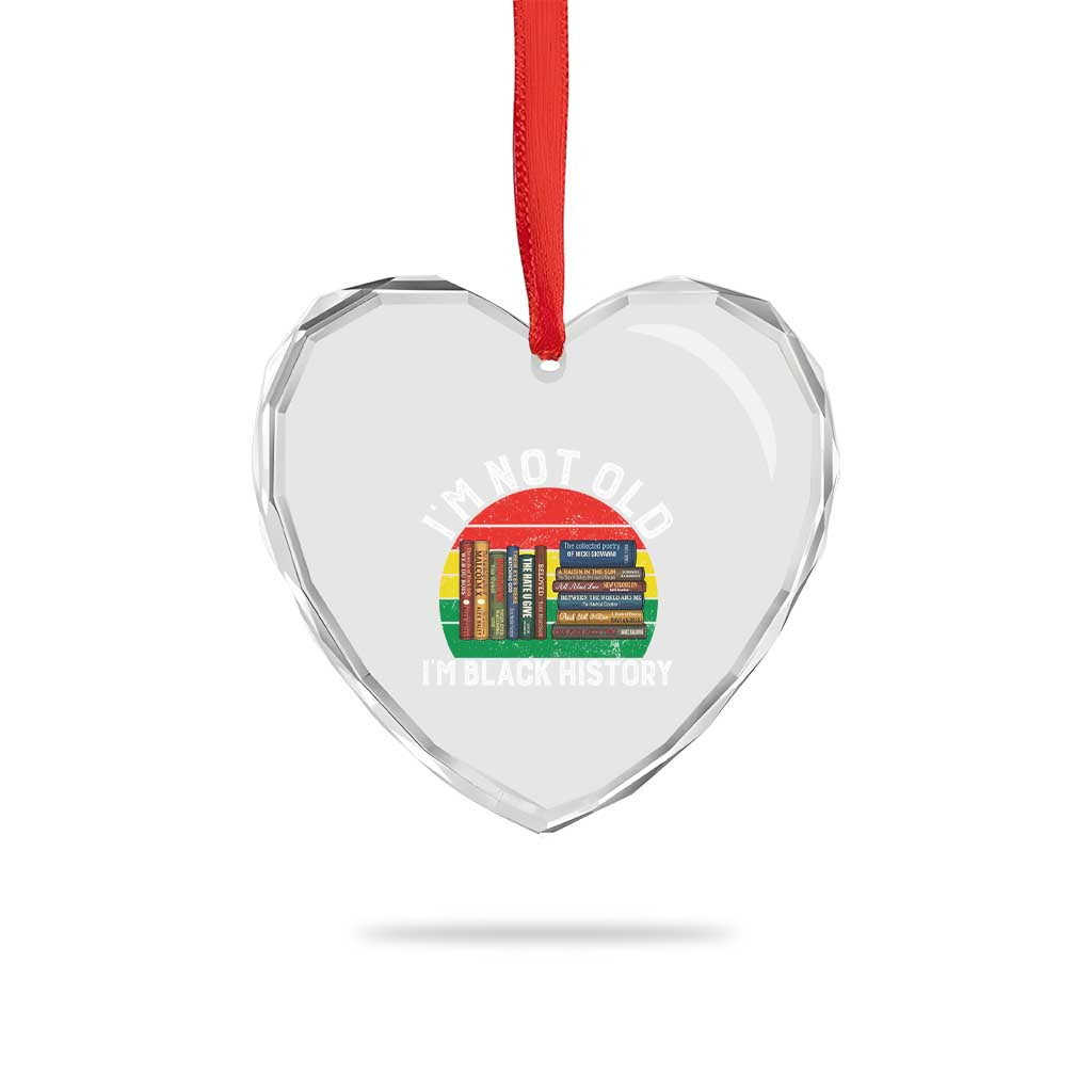Black History Month Heart Crystal Glass Ornament I Am Not Old I Am Black History Month TS14 Print Your Wear