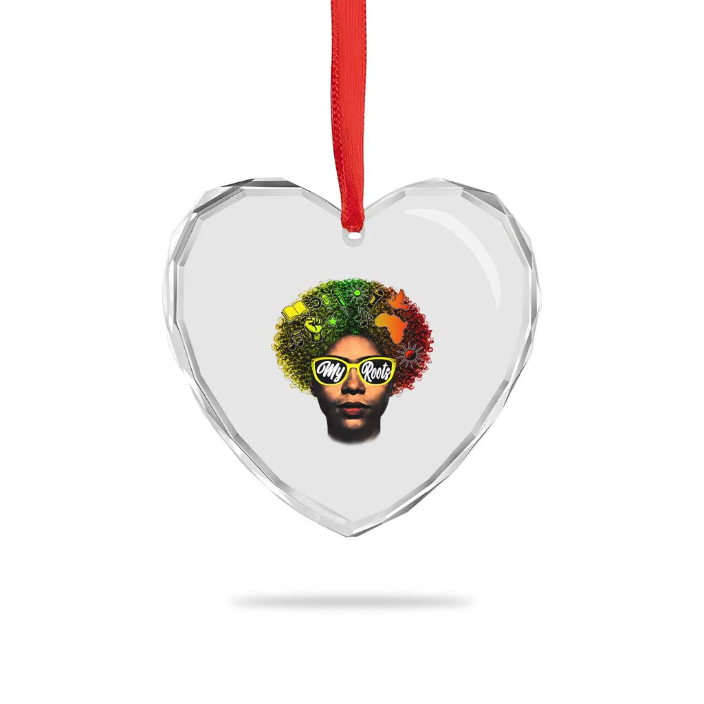 Black History Month Heart Crystal Glass Ornament My Roots African American Pride Gift TS12 Print Your Wear