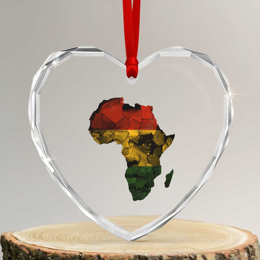 Black History Month Heart Crystal Glass Ornament Pan African Africa Map Black Pride TS10 Transparent Glass 3'' Heart Print Your Wear
