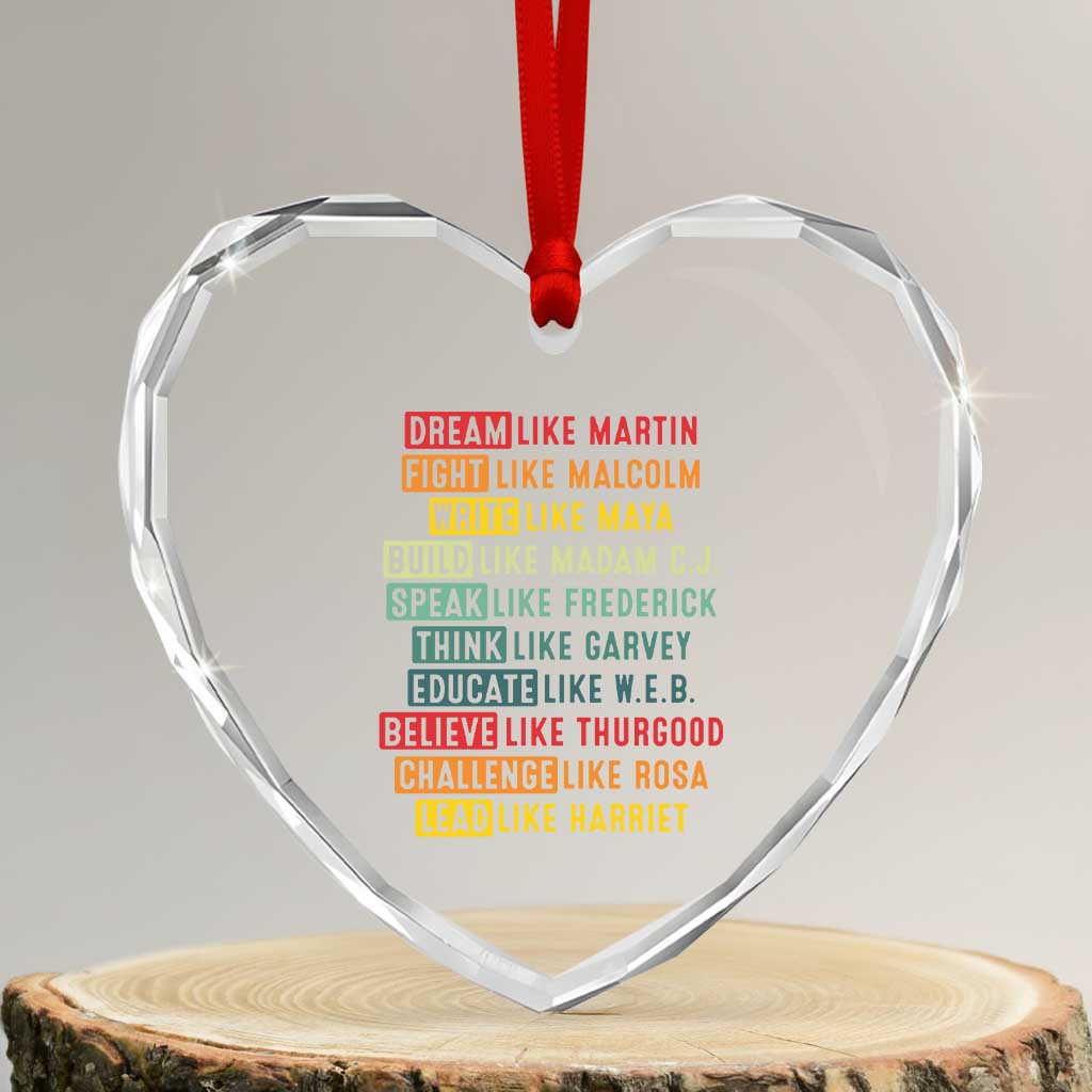 Black History Month Heart Crystal Glass Ornament Retro Inspirational Leaders TS10 Transparent Glass 3'' Heart Print Your Wear