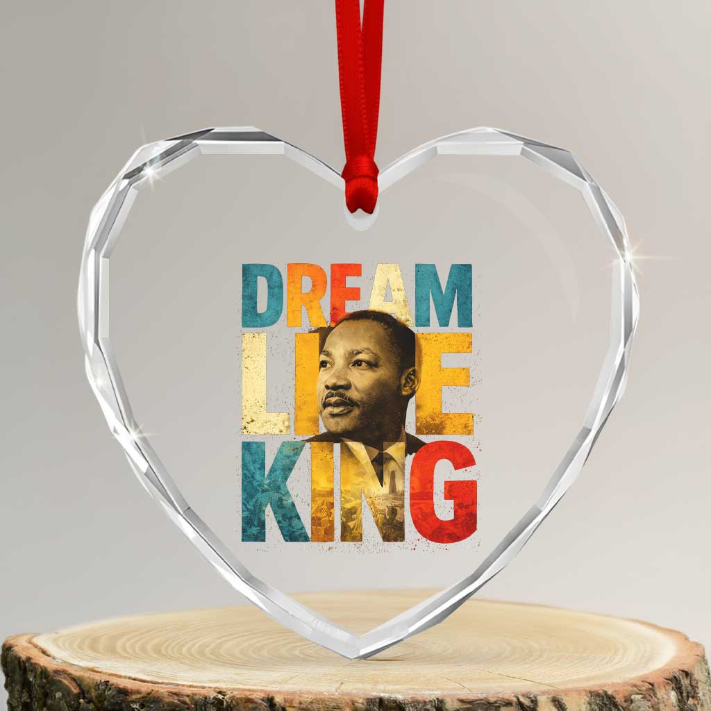 Black History Month Martin Luther King Day Heart Crystal Glass Ornament I Have Dream TS10 Transparent Glass 3'' Heart Print Your Wear