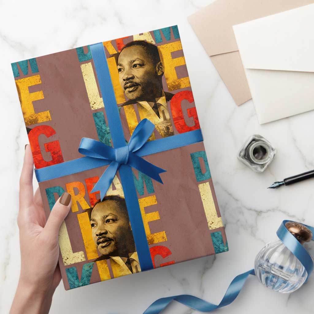 Black History Month Martin Luther King Day Wrapping Paper Roll I Have Dream TS10 Mocha Print Your Wear