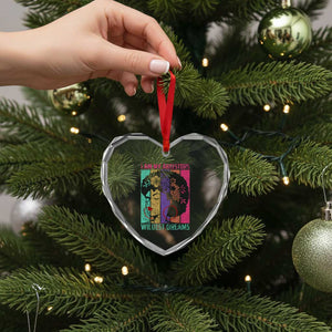 Black History Month Pride Heart Crystal Glass Ornament I Am My Ancestors Wildest Dreams Woman Retro TS02 Print Your Wear