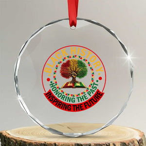 Black History Month Quote Crystal Glass Ornament Honoring The Past Inspiring The Future Gift TS12 Transparent Glass 3'' Circle Print Your Wear